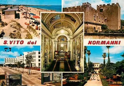 AK / Ansichtskarte San_Vito_dei_Normanni_IT Lido Specchiolla Castello Mediovale Principe di Frasso Casa Serena Interno Cattedrale Maria della Vittorio Villa Europa 