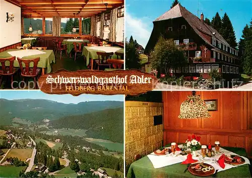 AK / Ansichtskarte Baerental_Feldberg Schwarzwaldgasthof Adler Gastraeume Fliegeraufnahme Baerental Feldberg