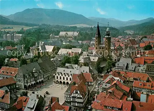AK / Ansichtskarte Goslar Fliegeraufnahme mit Marktplatz und Kirche Goslar