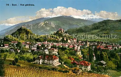 AK / Ansichtskarte Sion__Sitten_Seduno_VS Vue generale Militaerpost 