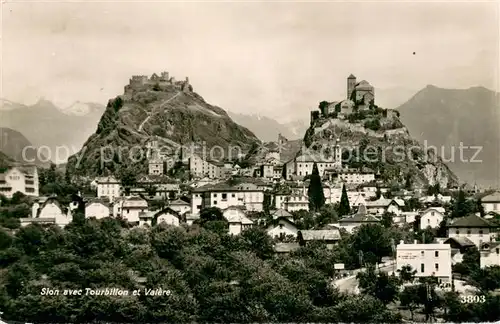 AK / Ansichtskarte Sion__Sitten_Seduno_VS avec Tourbillon et Valere 