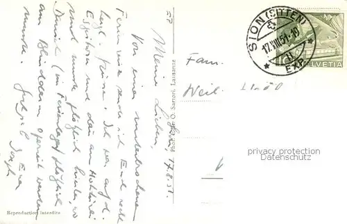 AK / Ansichtskarte Sion__Sitten_Seduno_VS avec Tourbillon et Valere 