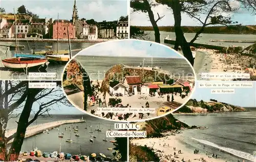 AK / Ansichtskarte Binic_Cotes_d_Armor Le Quai de Courcy La Jete et le Port La Rocher Couturier Entree de la Plage Un Coin de la Plage et les Falaises de la Roniouse Binic_Cotes_d_Armor