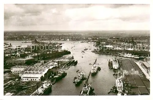 AK / Ansichtskarte Hamburg Hafen Fliegeraufnahme Hamburg