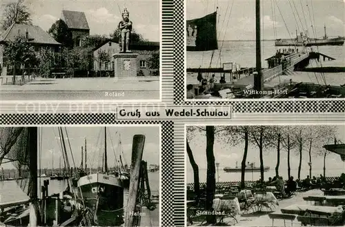 AK / Ansichtskarte Schulau_Wedel Roland Willkomm Hoeft Hafen Strandbad Schulau_Wedel