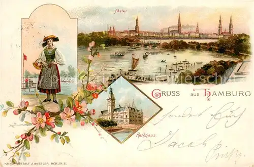 AK / Ansichtskarte Hamburg Alsterpartie Rathhaus Hamburg