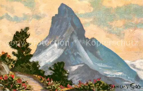 AK / Ansichtskarte Zermatt_VS Vu du Riffel Kuensterkarte Zermatt_VS