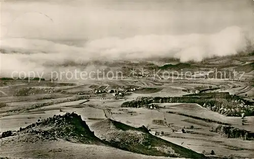 AK / Ansichtskarte Rhoen_Region Wasserkuppe im Nebel Pferdskopf Poppenhausen  Rhoen Region