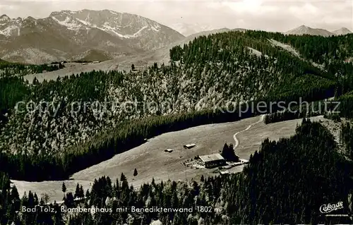 AK / Ansichtskarte Bad_Toelz Blomberghaus mit Benediktenwand Fliegeraufnahme Bad_Toelz