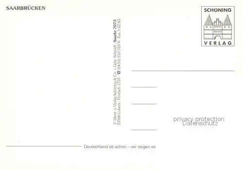 AK / Ansichtskarte Saarbruecken Stadtansicht Brunnen Strassencafe Ludwigskirche Schloss Saarbruecken