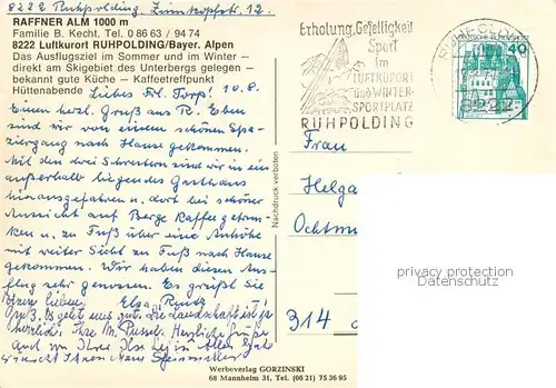 AK / Ansichtskarte Ruhpolding Raffner Alm Panorama Ruhpolding