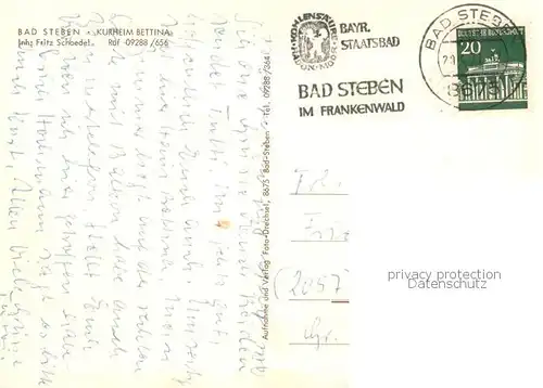 AK / Ansichtskarte Bad_Steben Kurheim Bettina Bad_Steben