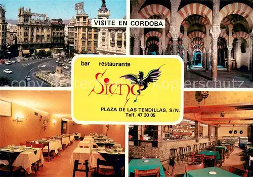 AK / Ansichtskarte Cordoba_Andalucia_ES Bar Restaurante Siena Gastraum Bar 