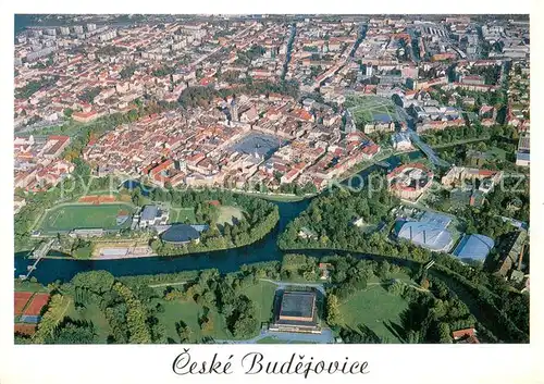 AK / Ansichtskarte Ceske_Budejovice_Budweis_CZ Centralni cast mesta Fliegeraufnahme 