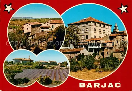 AK / Ansichtskarte Barjac__30_Gard Regards sur la ville et les champs de lavande des environs 
