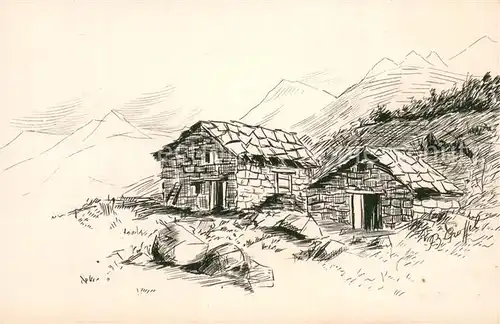 AK / Ansichtskarte Grand_Saint_Bernard Chalets du Creux Illustration Grand_Saint_Bernard