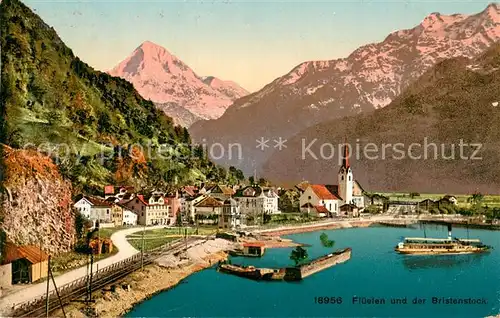 AK / Ansichtskarte Flueelen_Vierwaldstaettersee_UR mit Bristenstock 