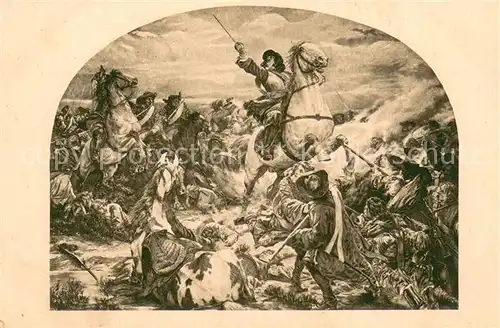 AK / Ansichtskarte Berlin Schlachtszene Fehrbellin 1675 Amtl Ausgabe der Kgl Zeughaus Verwaltung Berlin