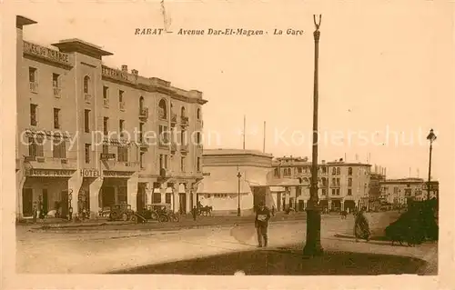 AK / Ansichtskarte Rabat_Marokko Avenue Dar El Magzen La Gare Rabat Marokko