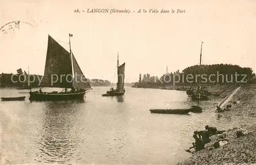 AK / Ansichtskarte Langon_Gironde A la Veile dans le Port Langon Gironde