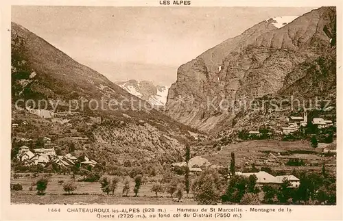 AK / Ansichtskarte Chateauroux les Alpes_05 Hameau de St Marcellin Montagne de la Queste au fond col du Distrait 