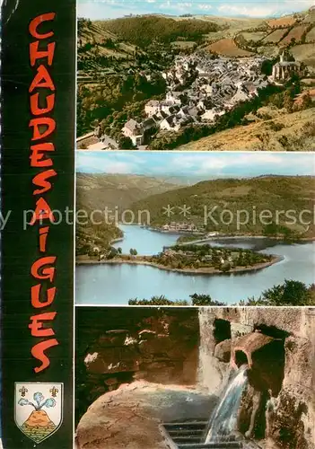 AK / Ansichtskarte Chaudes Aigues Station Thermale Vue generale Lac de Sarrans Prwsquile de Laussac Source du Par Chaudes Aigues