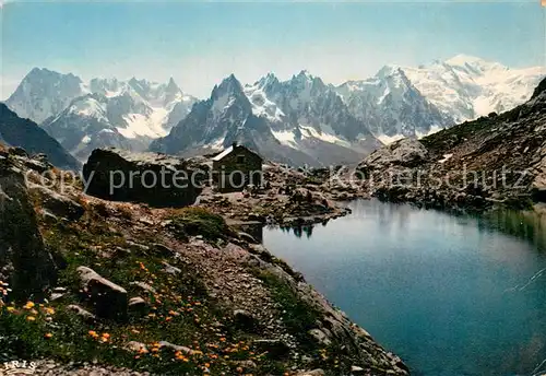 AK / Ansichtskarte Chamonix Mont Blanc Les Grandes Jorasses Les Aiguilles de Chamonix et la Mont Blanc Chamonix