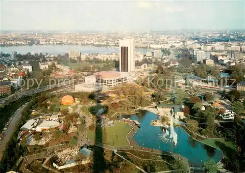 AK / Ansichtskarte Hamburg Blick vom Fernsehturm auf Planten un Blomen Congress Centrum und Alster Hamburg