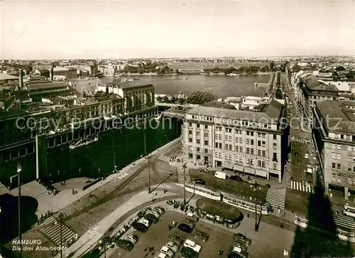 AK / Ansichtskarte Hamburg Die drei Alsterbecken Fliegeraufnahme Hamburg