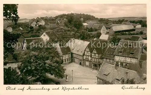 AK / Ansichtskarte Quedlinburg Muenzenberg u. Klostockhaus Fachwerkhaeuser Quedlinburg