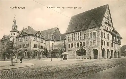 AK / Ansichtskarte Nordhausen__Thueringen Rathaus u. Sparkassengebaeude 