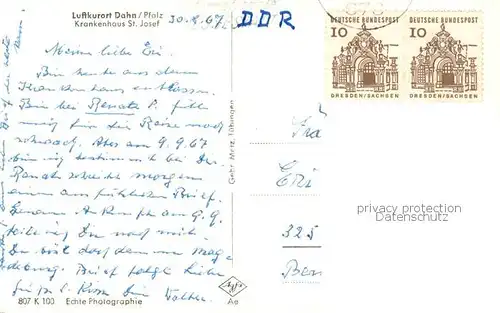 AK / Ansichtskarte Dahn Krankenhaus St. Josef Aussenansicht Dahn