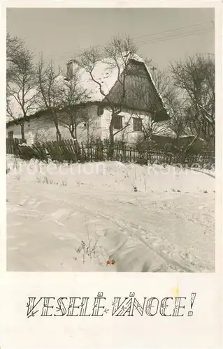 AK / Ansichtskarte Porschitz_Porici Haus im Schnee Winter Aussenansicht Porschitz Porici