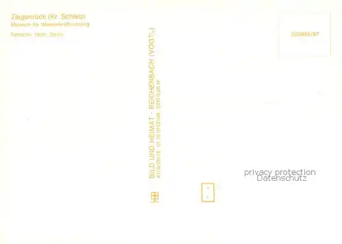 AK / Ansichtskarte Ziegenrueck Museum fuer Wasserkraftnutzung Ziegenrueck