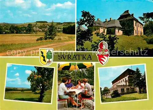 AK / Ansichtskarte Svratka_Swratka_CZ Panorama Interhotel Manes Blizky cek Karlstejn 