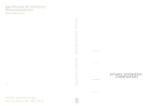 AK / Ansichtskarte Bad_Wilsnack Rheumasanatorium Bad_Wilsnack