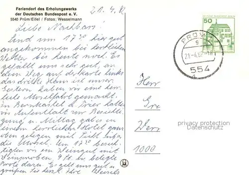 AK / Ansichtskarte Pruem_Eifel Feriendorf der Deutschen Bundespost Pruem_Eifel