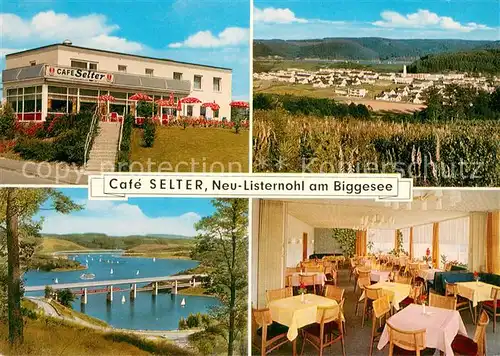 AK / Ansichtskarte Neu Listernohl Cafe Selter am Biggesee Bruecke Gastraeume Neu Listernohl
