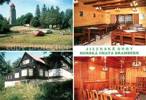 AK / Ansichtskarte Jizerske_Hory Horska Chata Bramberk Gastraeume Aussichtsturm Jizerske hory