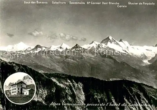 AK / Ansichtskarte Sanetschhorn Alpes Valaisannes prises de l Hotel du Sanetsch  Sanetschhorn