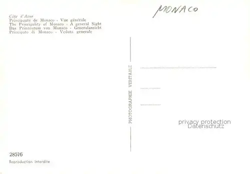 AK / Ansichtskarte Monaco Vue generale aerienne Monaco