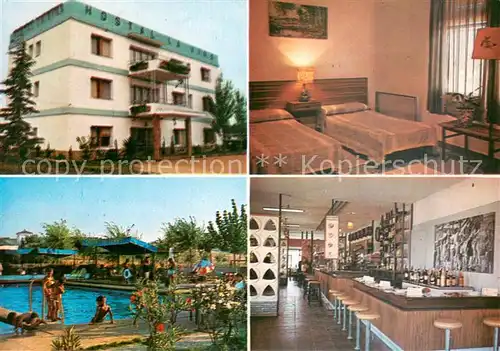 AK / Ansichtskarte La_Palma_del_Condado_ES Motel La Vina Pool Zimmer Bar 