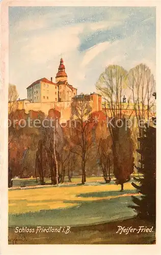 AK / Ansichtskarte Boehmen_Tschechien Schloss Friedland Kuenstlerkate J. Pfeifer 