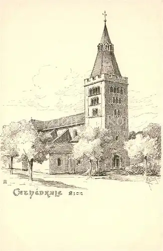 AK / Ansichtskarte Sion__Sitten_Seduno_VS Cathedrale Aussenansicht Kuensterkarte Meltzer 