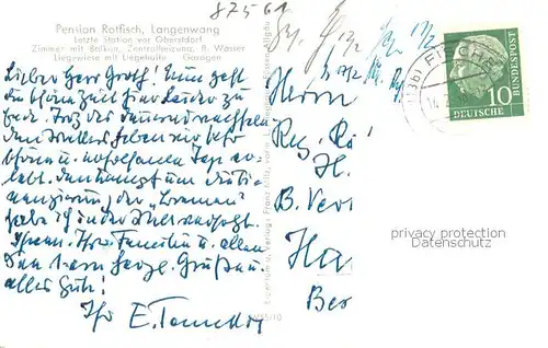 AK / Ansichtskarte Langenwang_Fischen Pension Torfisch Aussenansicht Winter Schnee m. Entschenkopf Nebelhorn Rubihorn Langenwang Fischen