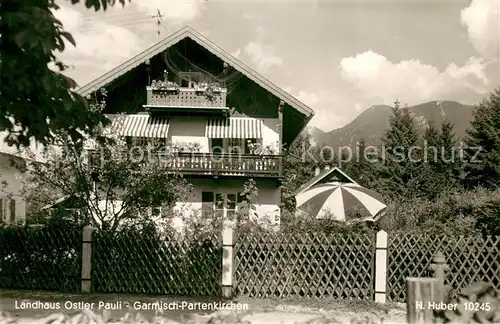 AK / Ansichtskarte Garmisch Partenkirchen Landhaus Ostler Pauli Aussenansicht Garmisch Partenkirchen