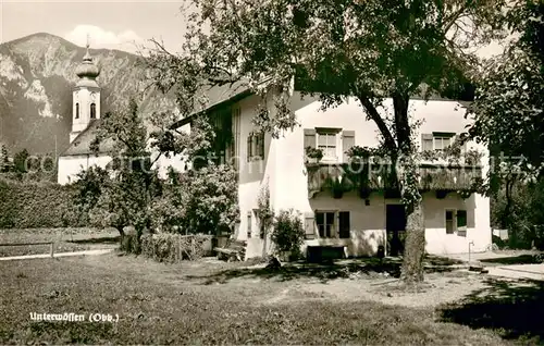 AK / Ansichtskarte Unterwoessen Haus Aussenansicht m. Kirche Unterwoessen