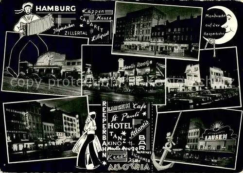 AK / Ansichtskarte St_Pauli_Hamburg Mondnacht auf der Reeperbahn 