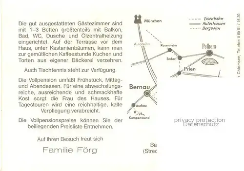 AK / Ansichtskarte Pelham_Oberbayern Pension Seeblick am Pelhamer See Panorama Blick zur Kampenwand Alpen Bootfahren Sonnenuntergang Pelham Oberbayern