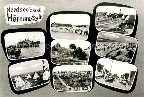 AK / Ansichtskarte Hoernum_Sylt Schiffsanleger Strandpartien Duenen Leuchtturm Ortspartien Hoernum Sylt